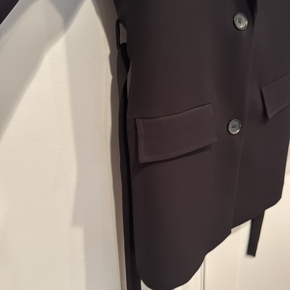 Good American Tie Waist Trench Blazer, Black, Size 2/M - Picture 6 of 9